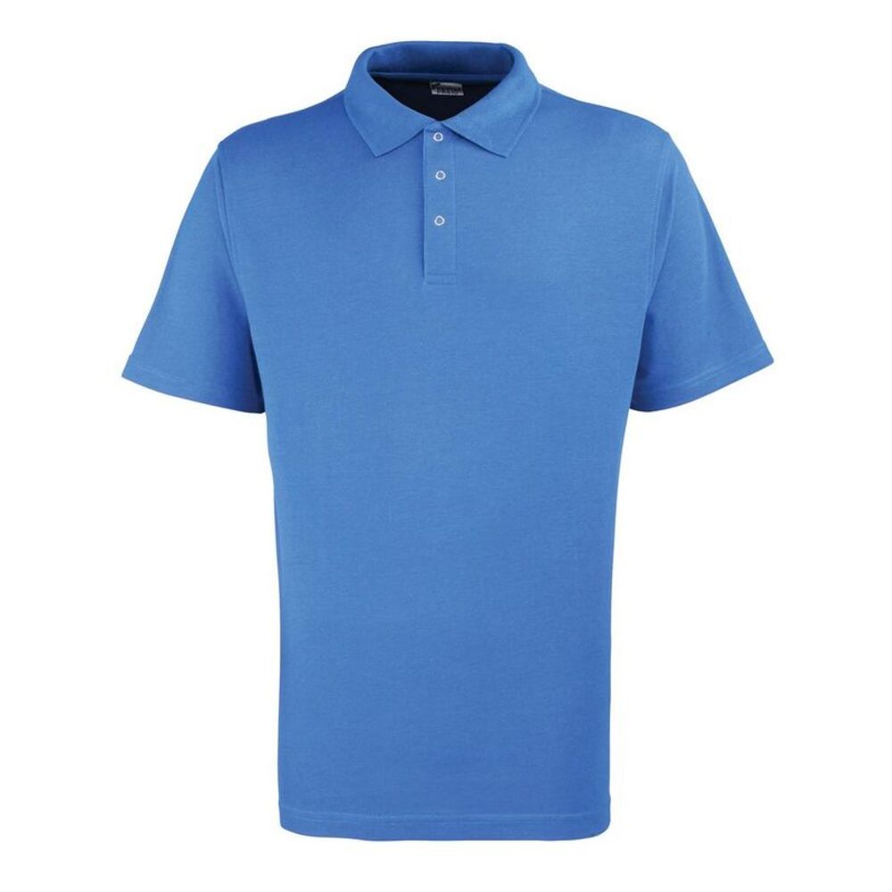 Premier Mens Pique Stud Front Polo Shirt / Royal Blue
